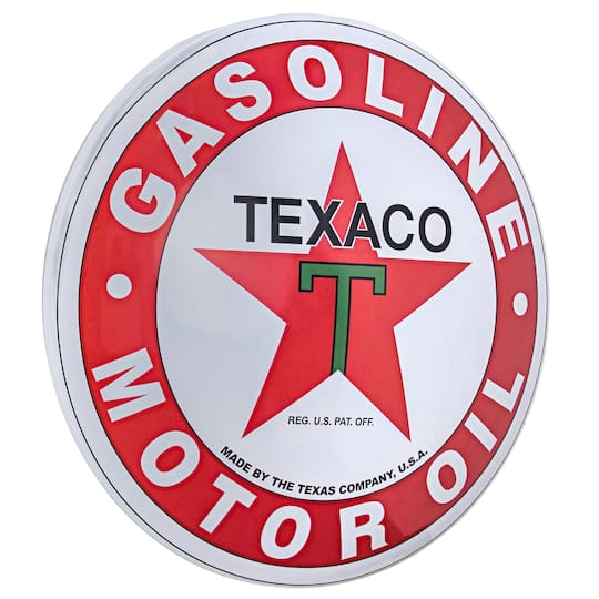 Licensed Texaco Gasoline Motor Oil Dome Metal Sign